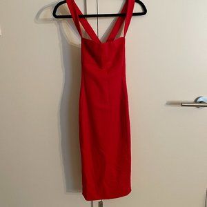Red - Black Halo Midi Dress
